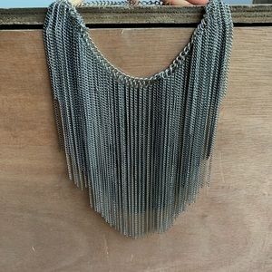Silver Chainmail Bib Necklace